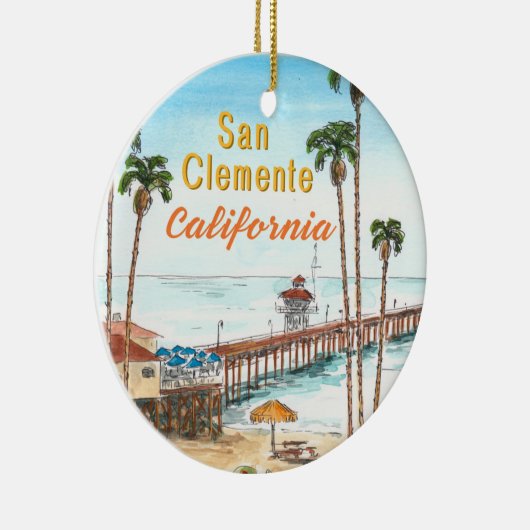 San Clemente California Ceramic Ornament (Rechts)