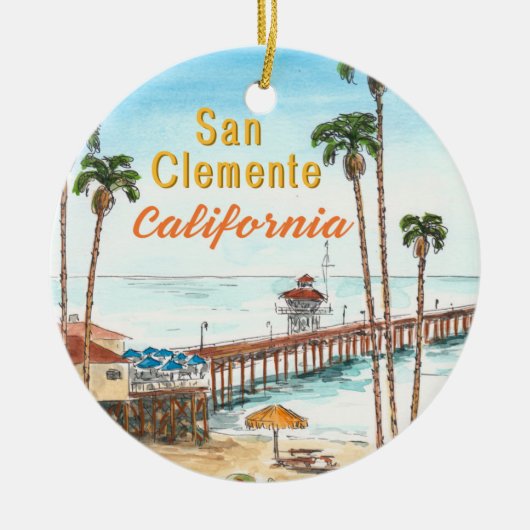 San Clemente California Ceramic Ornament (Voorkant)