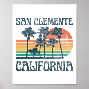 San Clemente Californië Strand Zomer Vakantie Vint Poster