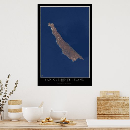 San Clemente Island California Satellite Map Poster (Keuken)