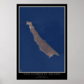 San Clemente Island California Satellite Map Poster (Voorkant)