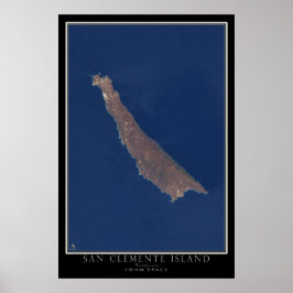 San Clemente Island California Satellite Map Poster