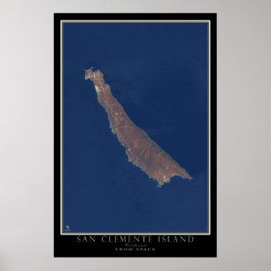 San Clemente Island California Satellite Map Poster