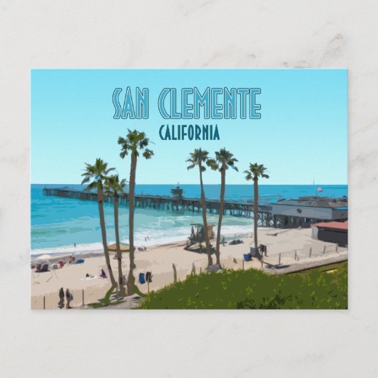 San Clemente Pier Beach California  Briefkaart (Voorkant)
