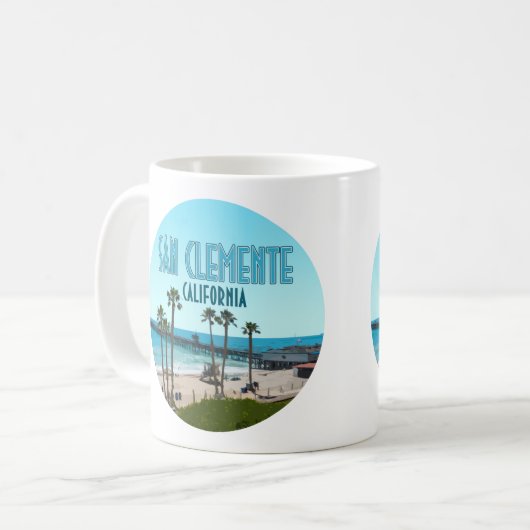 San Clemente Pier Beach California  Koffiemok (Voorkant links)