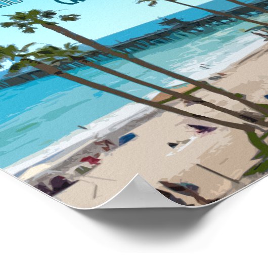 San Clemente Pier Beach California  Poster (Hoek)