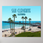 San Clemente Pier Beach California  Poster (Voorkant)