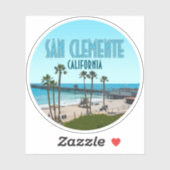 San Clemente Pier Beach California  Sticker (Vel)