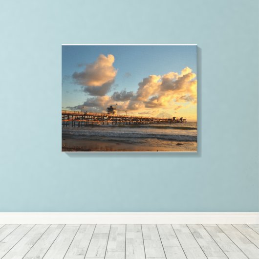 San Clemente Pier California Canvas Afdruk (Insitu (Houten vloer))