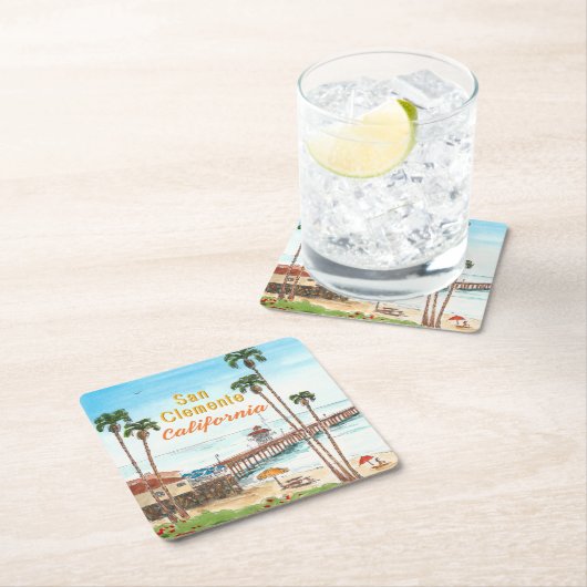 San Clemente Pier California Kartonnen Onderzetters (Insitu)