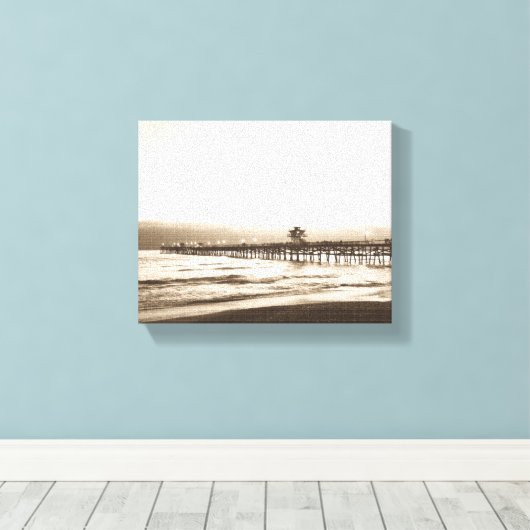 San Clemente pier Californische foto Canvas Afdruk (Insitu (Houten vloer))