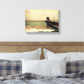 San Clemente pier-canvas-surf n storm Canvas Afdruk (Insitu (Slaapkamer))