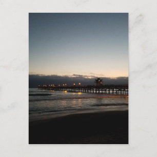 san clemente pier nachtelijke oceaan californië briefkaart