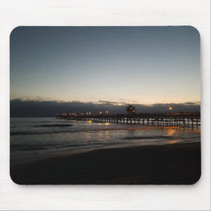 san clemente pier nachtelijke oceaan californië muismat