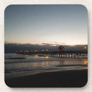 san clemente pier nachtelijke oceaan californië onderzetter