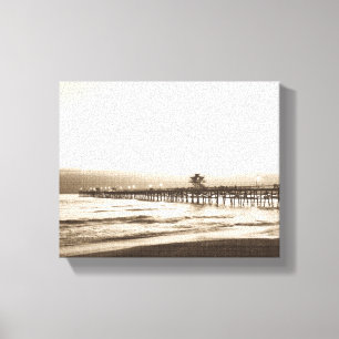 San Clemente pier vintage Californische foto Canvas Afdruk