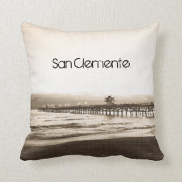 San Clemente pier vintage Californische foto Kussen