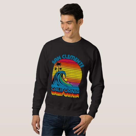 San Clemente Retro Throwback Surf & Beach Souvenir Trui (Voorkant volledig)