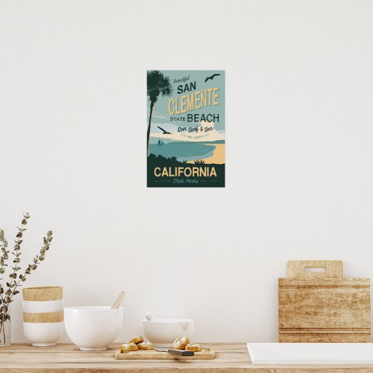 San Clemente State Beach Travel Poster (Keuken)