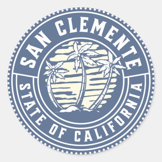 San Clemente Strand Surfen Souvenir Ronde Sticker (Voorkant)