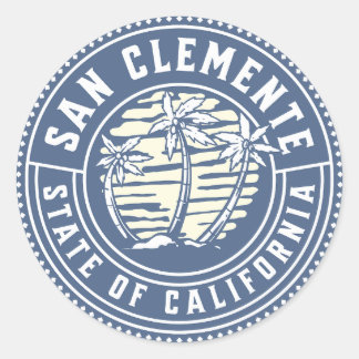 San Clemente Strand Surfen Souvenir Ronde Sticker