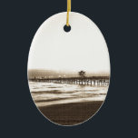 San Clemete pier California beach vintage photo Keramisch Ornament<br><div class="desc">Vintage like photo of the San Clemente pier in California.</div>