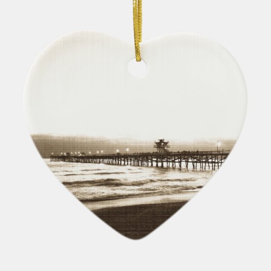 San Clemete pier California strand  foto Keramisch Ornament (Voorkant)