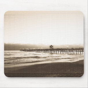 San Clemete pier Californië strand vintage foto Muismat