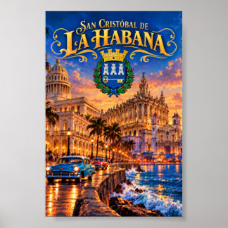 San Cristóbal de La Habana Vintage Reisposter, Poster