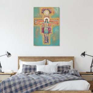 San Damiano-kruis Canvas Afdruk