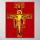 San Damiano Red Crucifix Poster Extra groot (Voorkant)