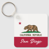 San Diago California Republic flag custom Sleutelhanger (Voorkant)