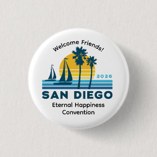 San Diego 2026 Internationale Conventie Speld Ronde Button 3,2 Cm