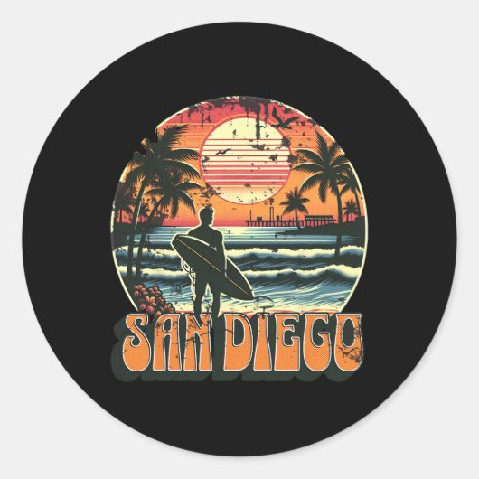 San Diego _2  Ronde Sticker (Voorkant)