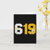 San Diego 619  90s Honkbal Speler Silhouet Kaart (Gele Bloem)