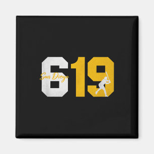 San Diego 619 90s Honkbal Speler Silhouet Magneet