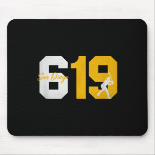 San Diego 619  90s Honkbal Speler Silhouet Muismat