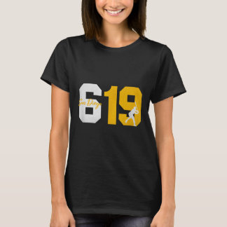 San Diego 619  90s Honkbal Speler Silhouet T-shirt