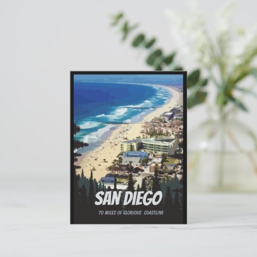 San Diego 70 mijl van glorieus kustgebied Briefkaa Briefkaart (Staand voorkant)