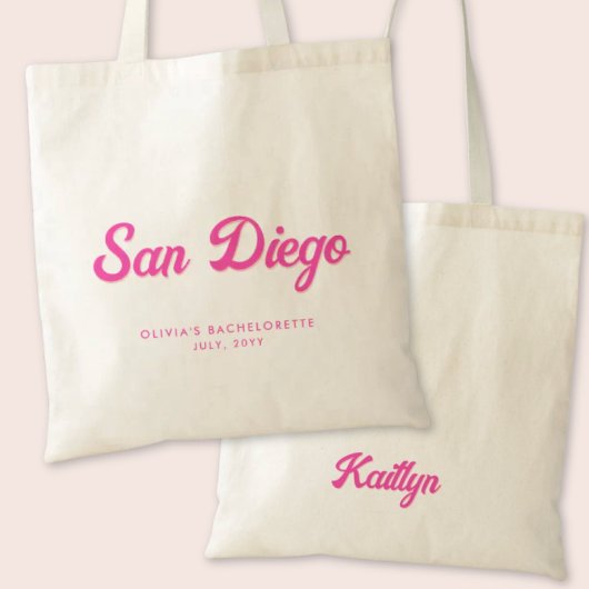San Diego Bachelorette Party Gepersonaliseerd Tas