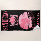 San Diego Bachelorette Party Gepersonaliseerd Vaca Strandlaken (Voorkant)