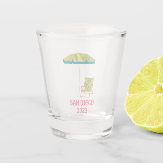 San Diego Bachelorette Shot glas voor bruidsmeisje (Voorkant)