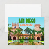 San Diego Balboa Park Californische  platte Kaart (Voorkant / Achterkant)