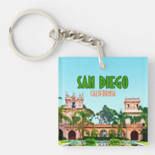 San Diego Balboa Park Californische Vintage Sleutelhanger