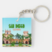 San Diego Balboa Park Californische Vintage Sleutelhanger (Achterkant)