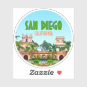 San Diego Balboa Park Californische Vintage Sticker (Vel)