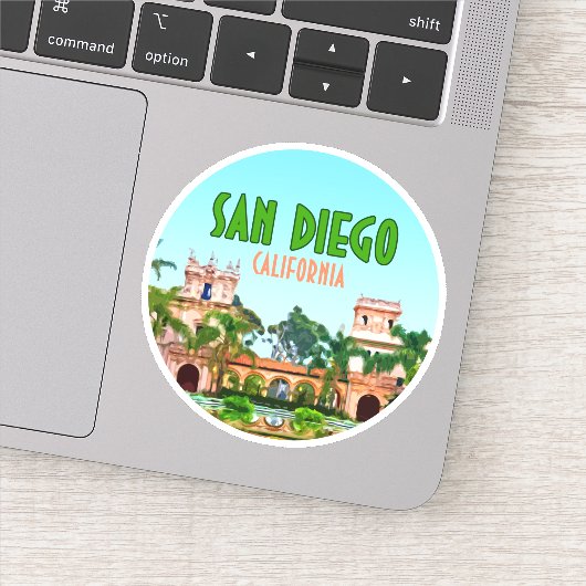 San Diego Balboa Park Californische Vintage Sticker (Detail)