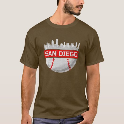 San Diego Baseball City Skyline T-shirt (Voorkant)