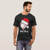 San Diego Baseball Heart Santa Hat Merry Xmas T-shirt (Voorkant volledig)