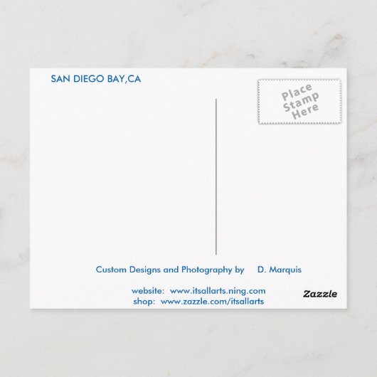 SAN DIEGO BAY-BRIEFKAART BRIEFKAART (Achterkant)